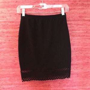 Black bodycon mini skirt